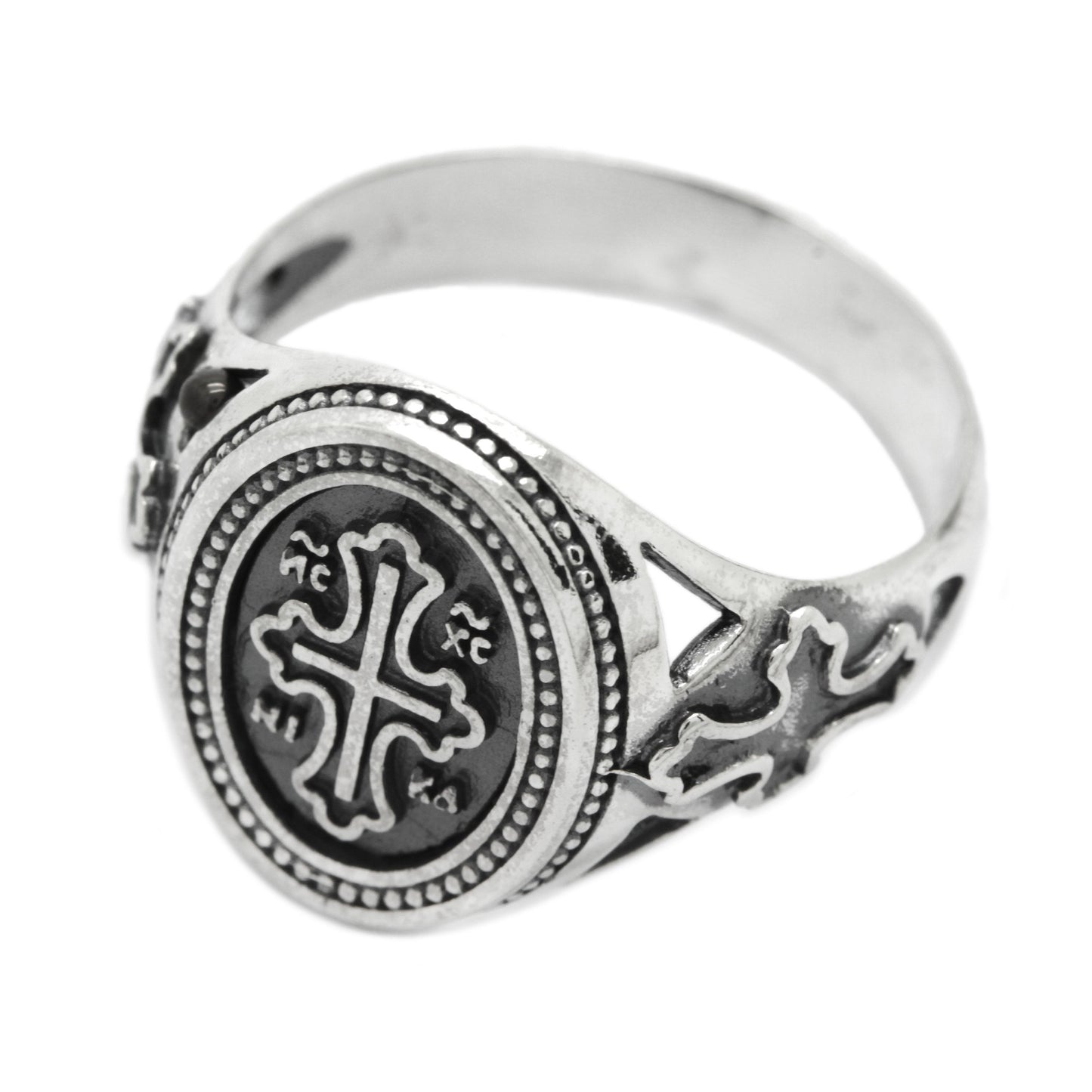 Christian Cross Save and Keep Unisex Ring Silber 925