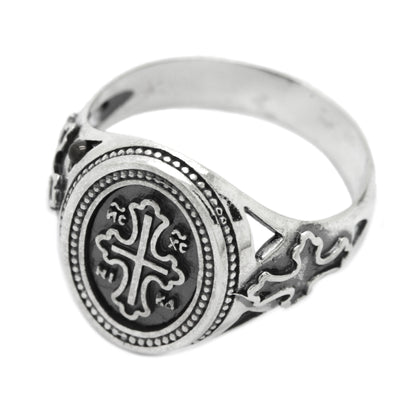 Unisex prsten Silver 925 Christian Cross Save and Keep