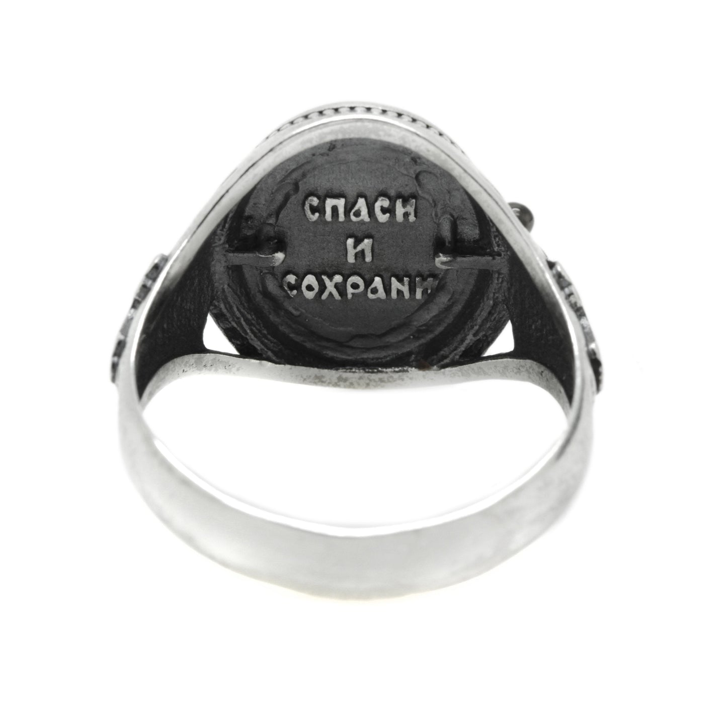 Unisex prsten Silver 925 Christian Cross Save and Keep