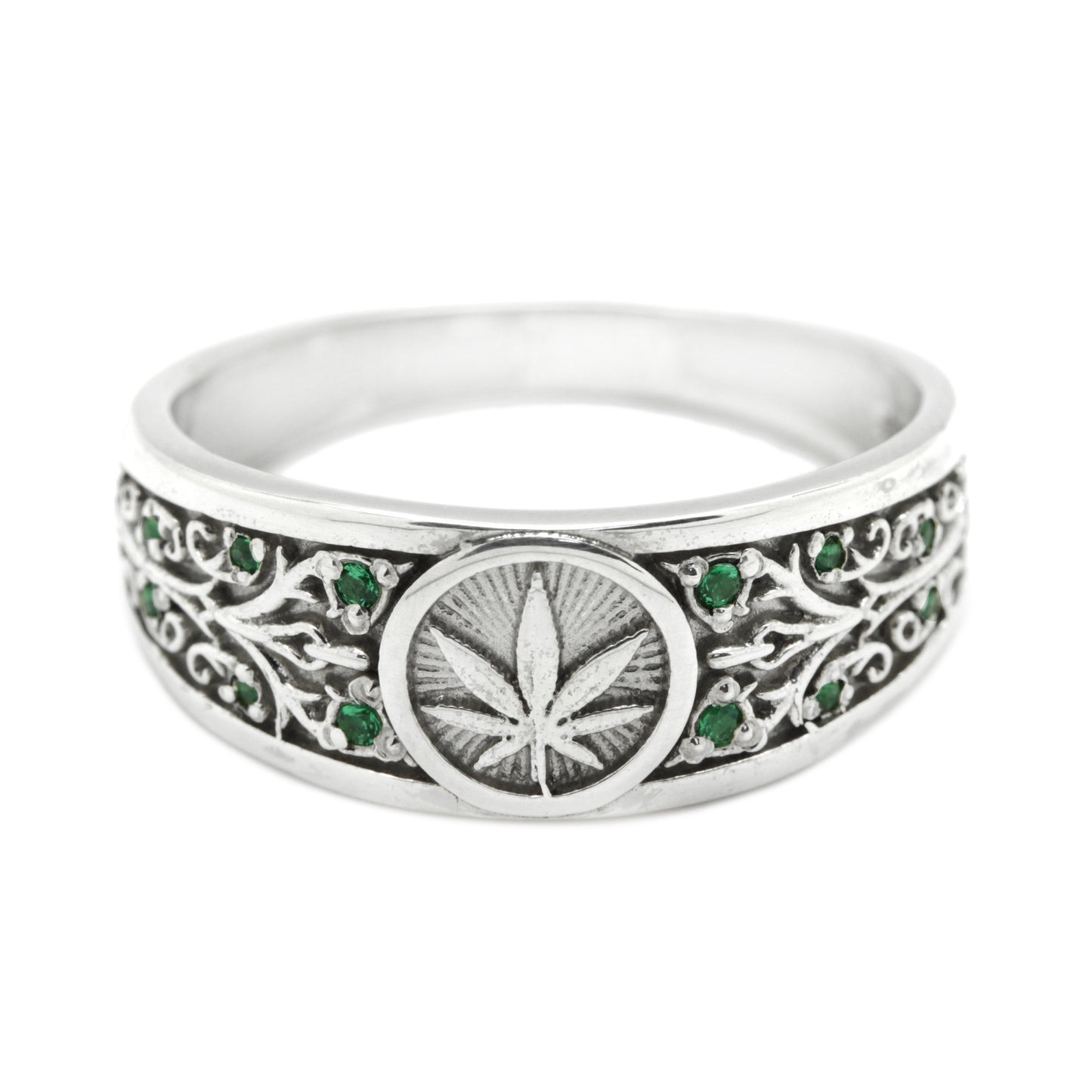 Cannabis Marijuana Leave Men and Women Ring Sterling Silver 925