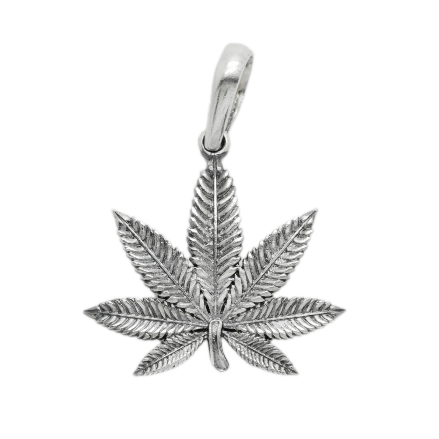 Cannabis Mary Jane Anhänger, Marihuana Sterling Silber 925