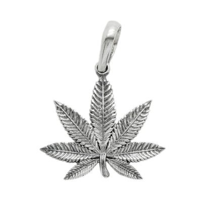Cannabis Mary Jane Pendant, Marijuana Sterling Silver 925