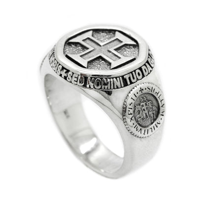 Orden des Christus, Orden des Salomo-Tempel-Siegels, Tempelritter-Kreuz-Ring aus Silber 925