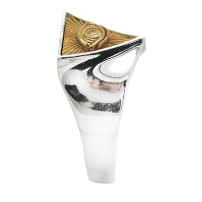 Masonic Freemasonry All Seeing Eye Triangle Silver Ring