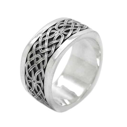 Celtic Ethnic Ornament Men Ring Sterling Silver 925