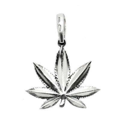 Cannabis Mary Jane Anhänger, Marihuana Sterling Silber 925