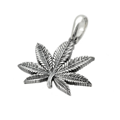 Cannabis Mary Jane Anhänger, Marihuana Sterling Silber 925