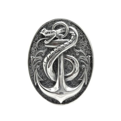 Snake Anchor Ring Sterling Silver Mens Ring Signet 925