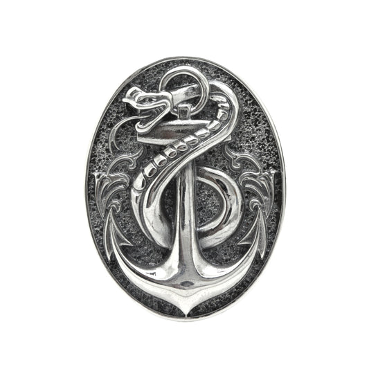 Snake Anchor Ring Sterling Silver Pánský prsten Signet 925