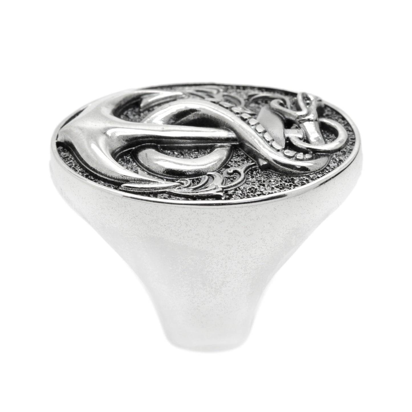 Snake Anchor Ring Sterling Silver Pánský prsten Signet 925