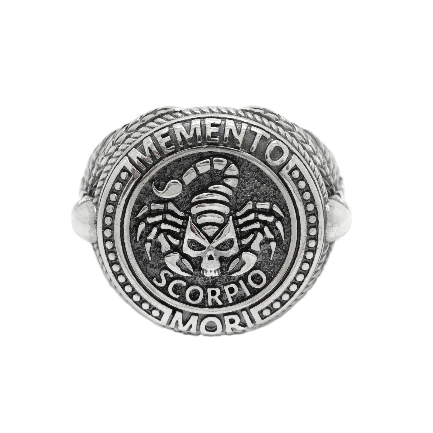 Scorpio Memento Mori, Zodiac Skull Ring, Sterling Silver 925