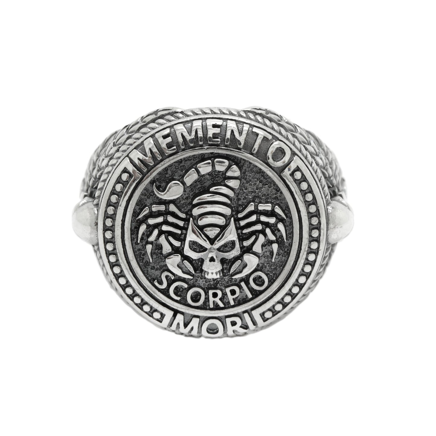 Skorpion Memento Mori, Sternzeichen-Schädel-Ring, Sterling Silber 925