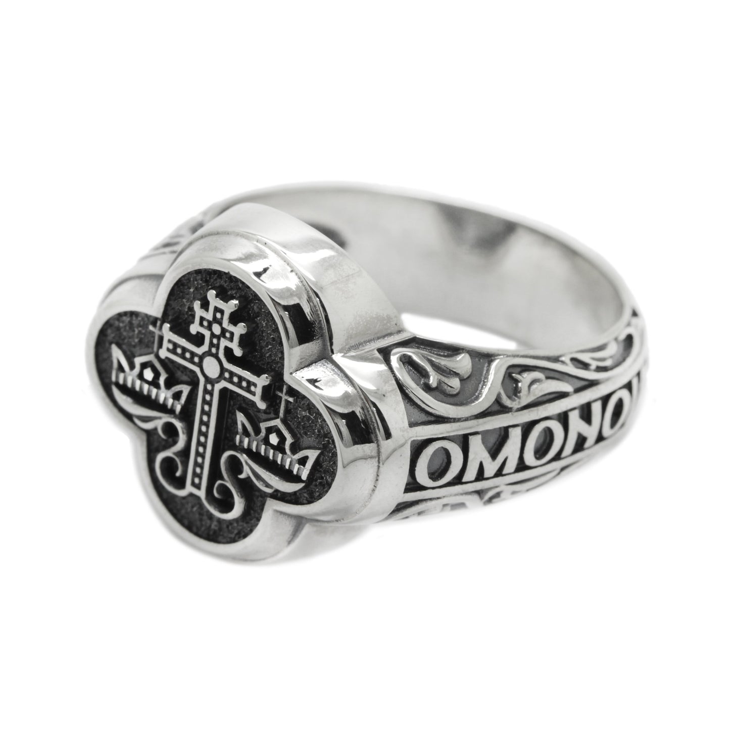 Ancient Blessing Orthodox Byzantine Mens Signet Ring Sterling Silver 925