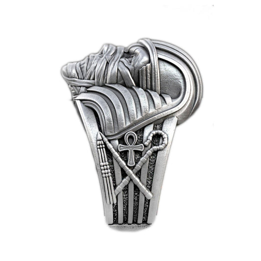 Mumie des ägyptischen Pharaos, Ankh-Kreuz, Herrenring-Siegel aus Sterlingsilber 925