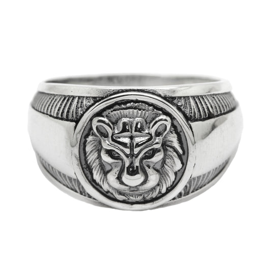 Lion Heart Men Ring Silver 925