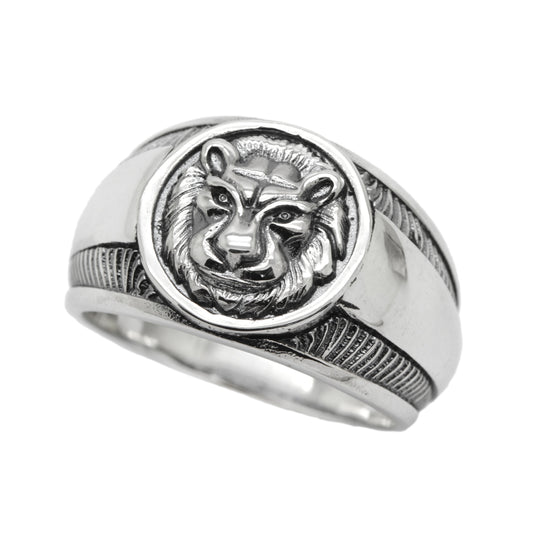 Lion Heart Men Ring Silver 925
