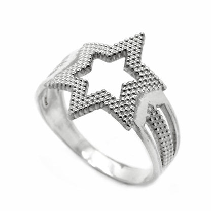 Davidova hvězda prsten, King Solomon Ring, židovská hvězda, Sterling Silver Ring, Pinky Ring