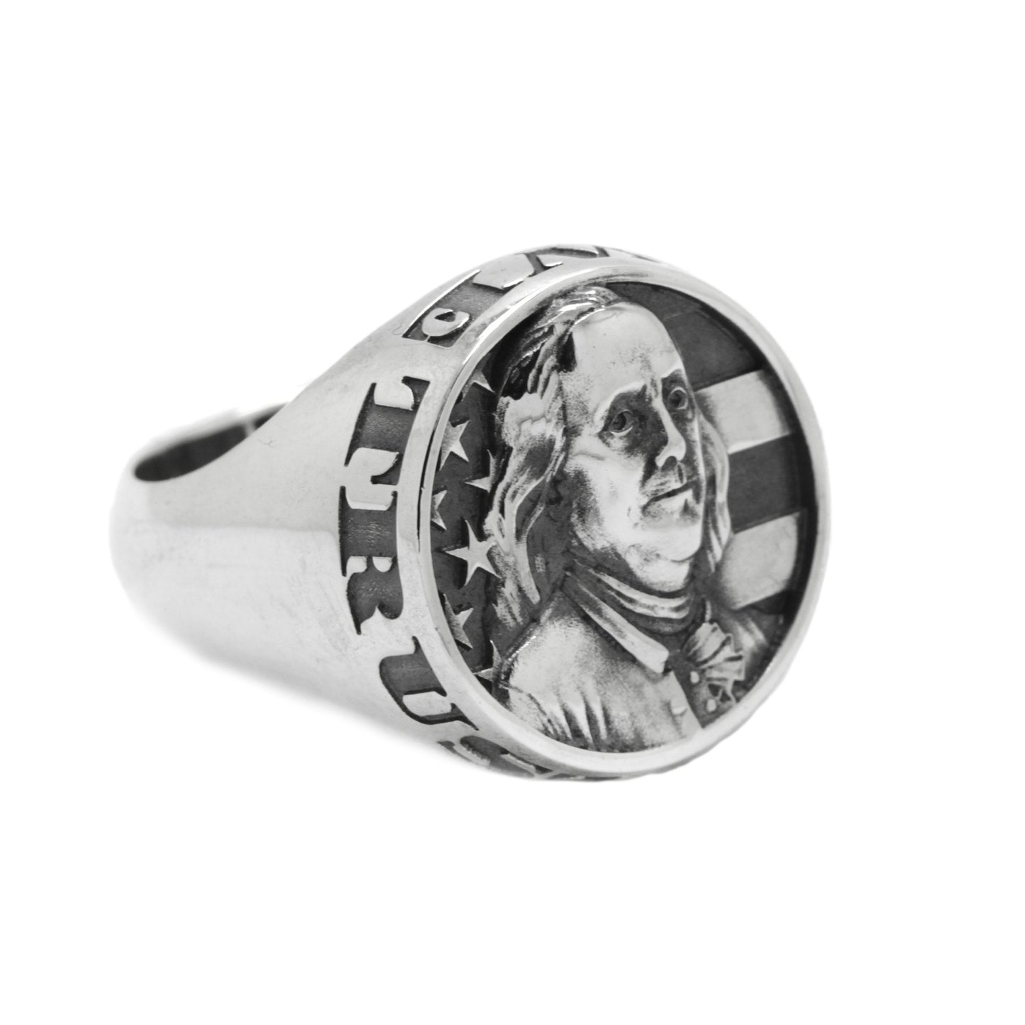 Benjamin Franklin Mens Sterling Silver Ring Signet