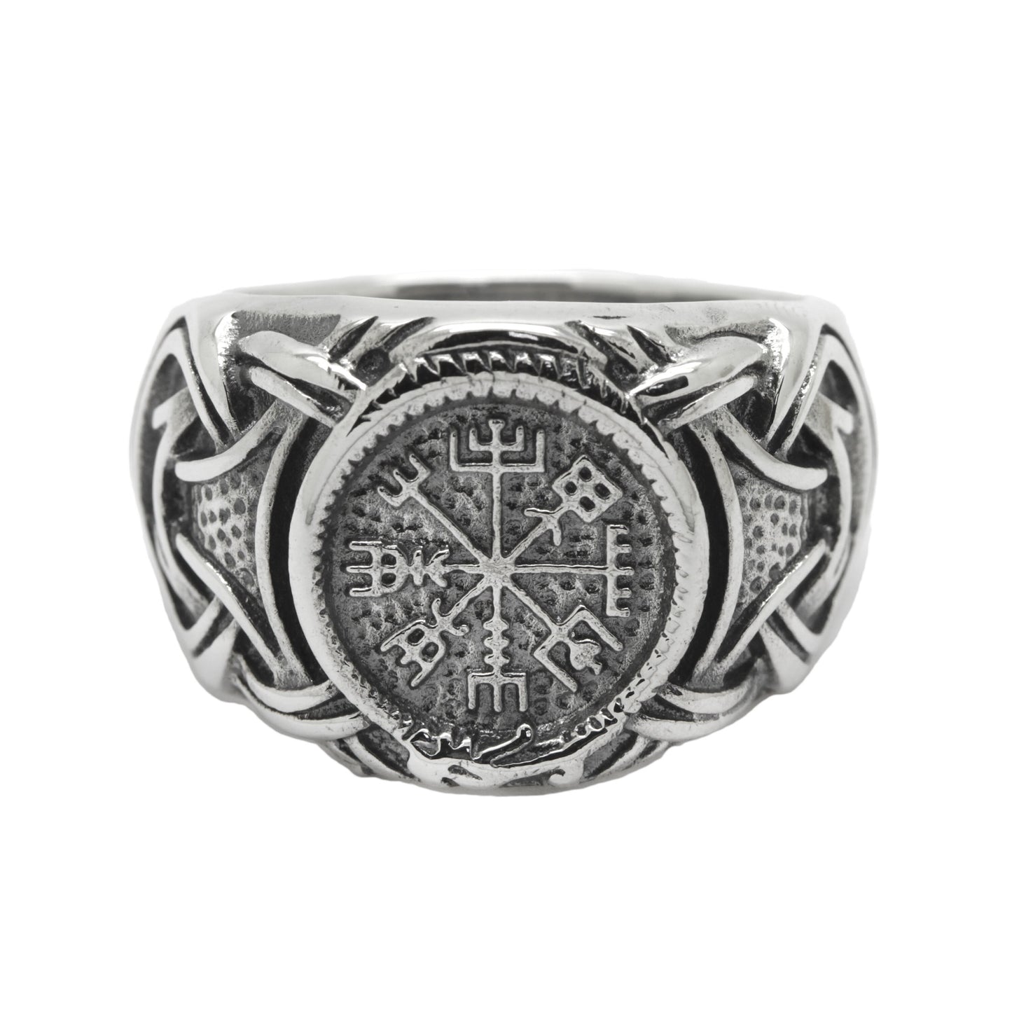 Vikingský prsten s Vegvisir Runic Compass, Nordic Jewelry Pánské Sterling Silver Ring Signet