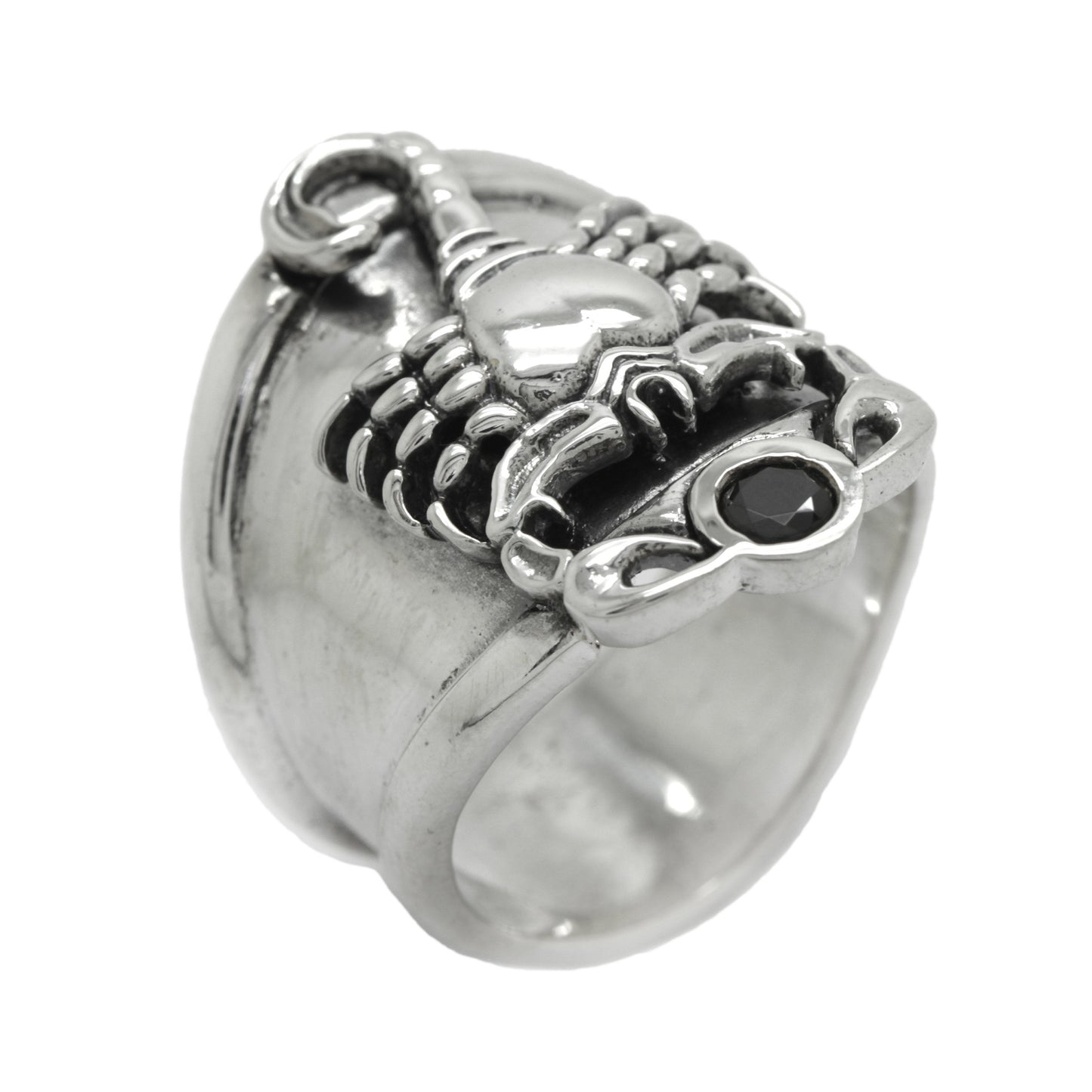 Unisex-Ring Skorpion Sternbild Sternzeichen mit schwarzem Zirkon Sterlingsilber 925