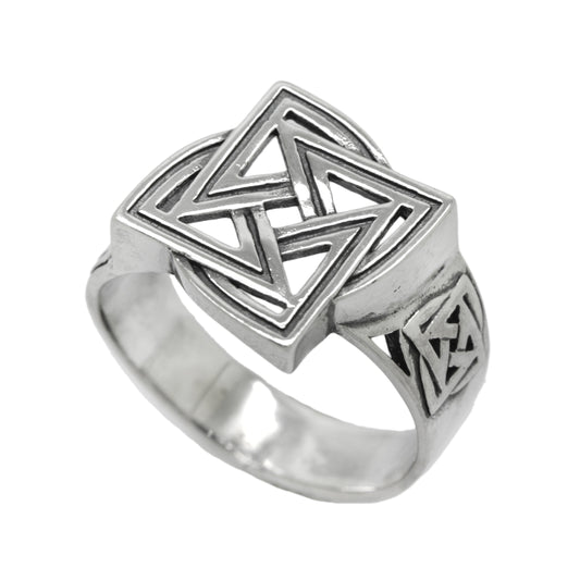 Yarovik Ancient Slavic Symbol Ethnic Style Sterling Silver Men Ring Signet