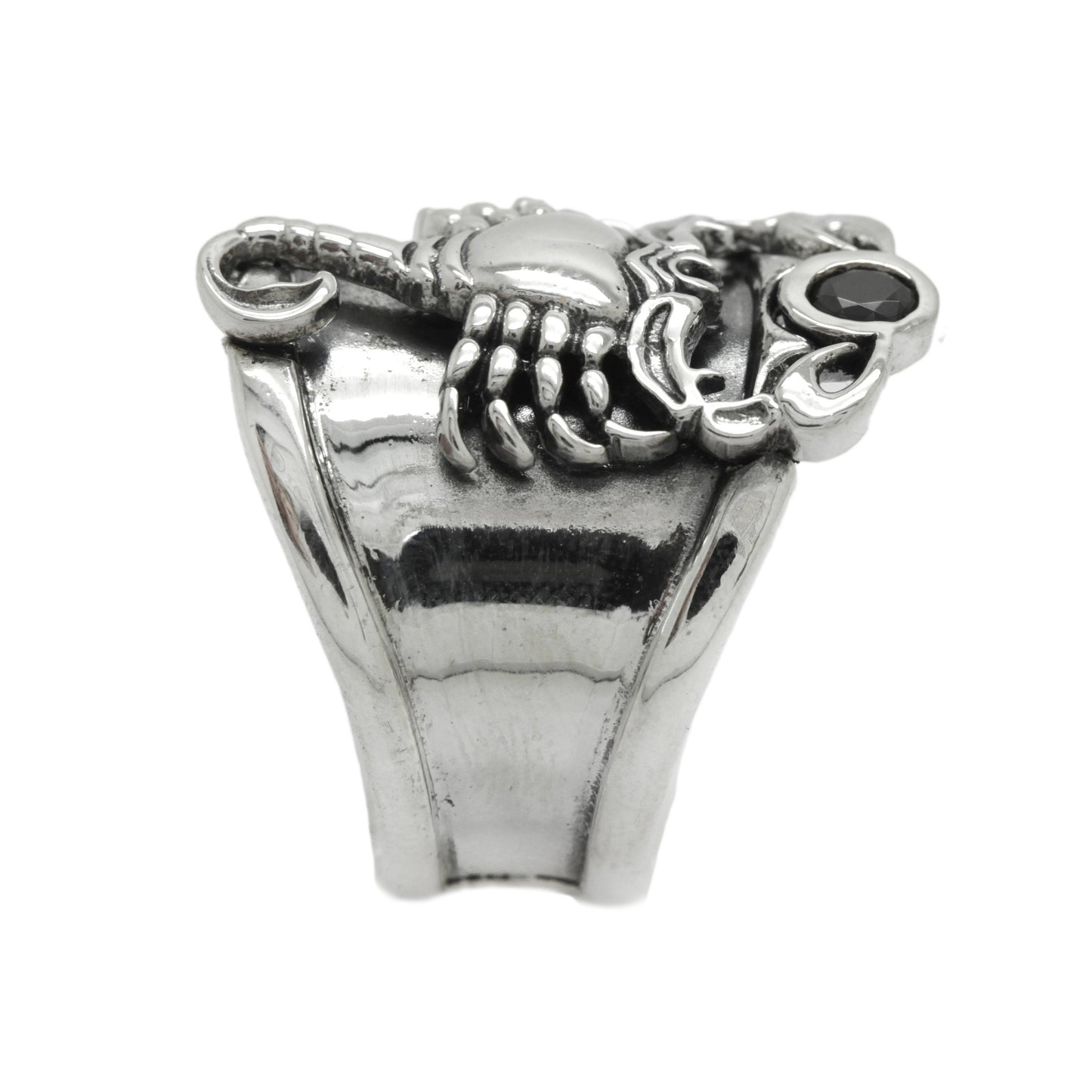 Unisex-Ring Skorpion Sternbild Sternzeichen mit schwarzem Zirkon Sterlingsilber 925