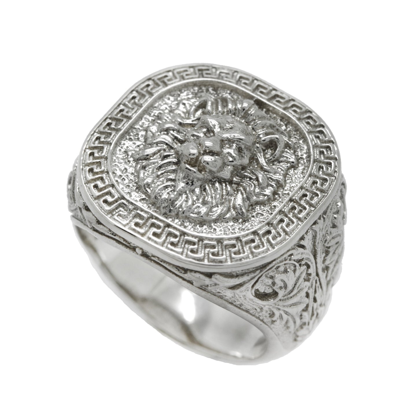 Greek Style Lion, Men Ring Sterling Silver